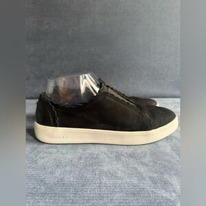 Cole Haan GrandPro Spectator Scalloped Slip On Sneaker Womens SZ 6.5 Black Suede